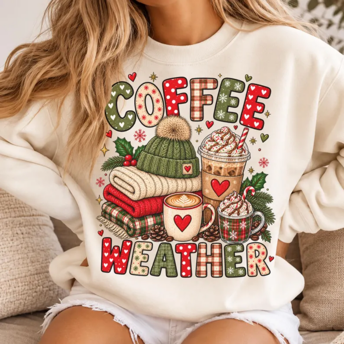 RTS COFFEE WEATHER CHRISTMAS DTF DIRECT TO FILM transfers ADULT 10.5X11.5