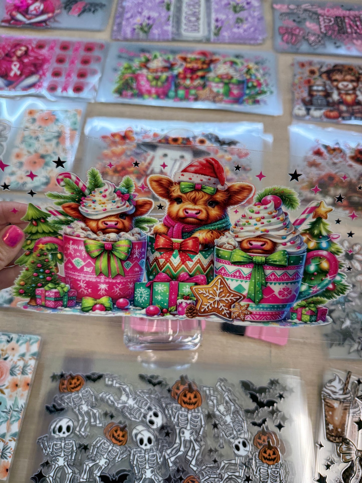 RTS Christmas Funny Cow CUP WRAP UV DTF 16OZ