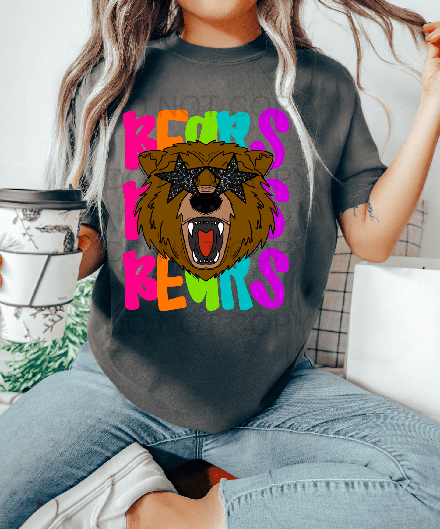 BEARS stars multi color DTF size ADULT DTF TRANSFER PRINT TO ORDER - Do it yourself Transfers