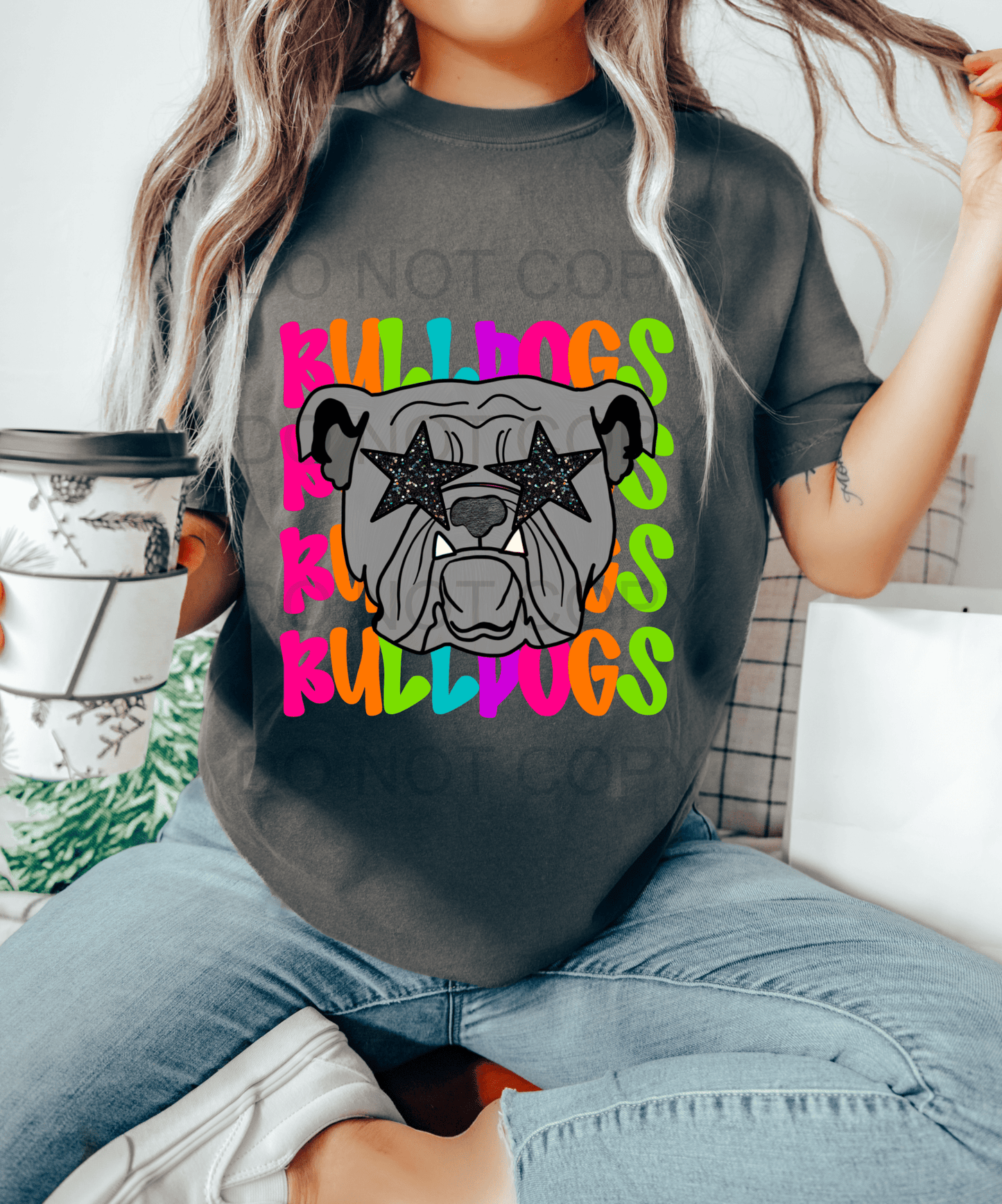 BULLDOGS stars multi color DTF size ADULT DTF TRANSFER PRINT TO ORDER - Do it yourself Transfers