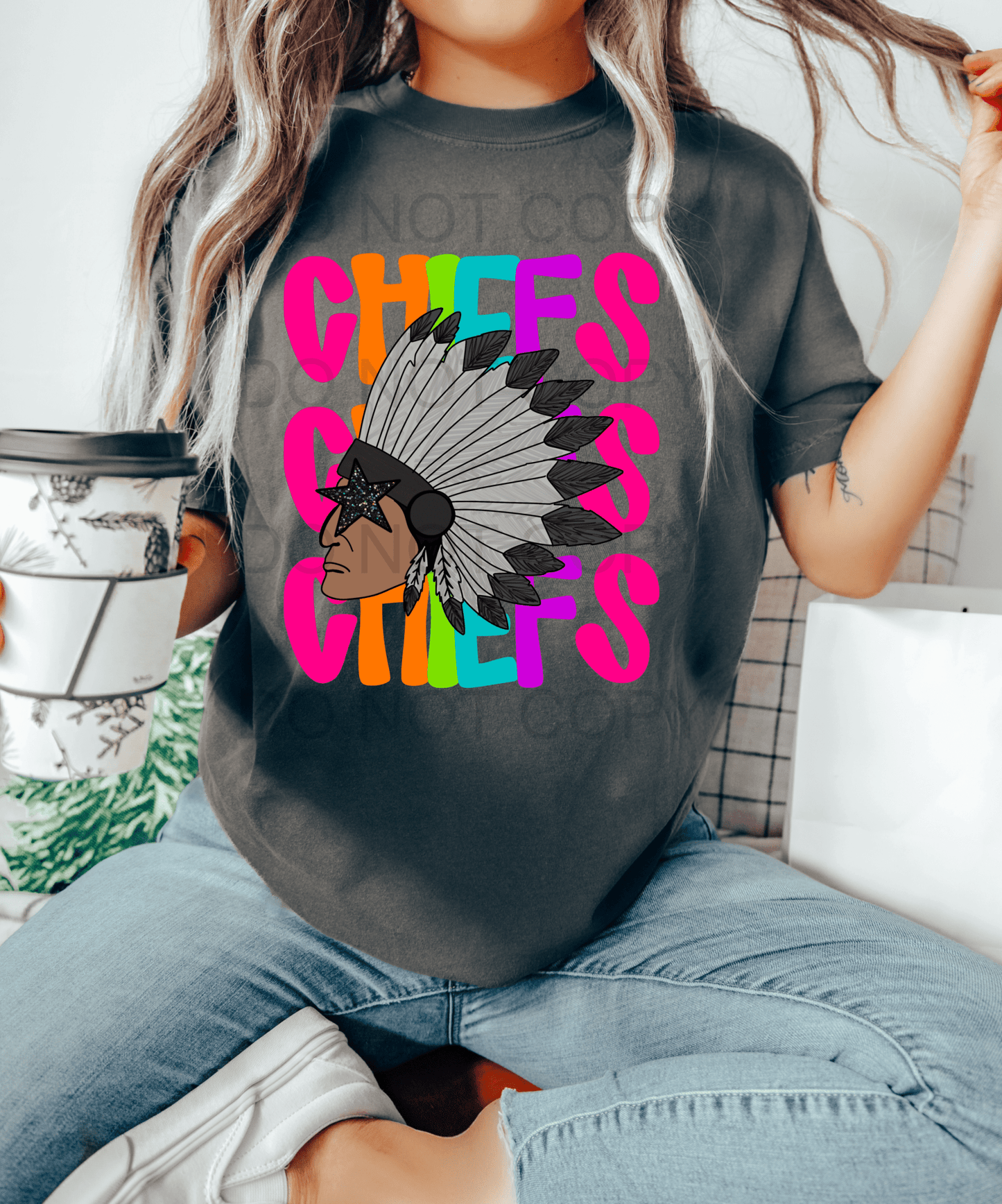 CHIEFS stars multi color DTF size ADULT DTF TRANSFER PRINT TO ORDER - Do it yourself Transfers