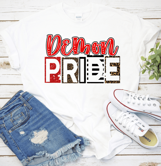 Demon Pride red black team sport DTF TRANSFERSPRINT TO ORDER - Do it yourself Transfers