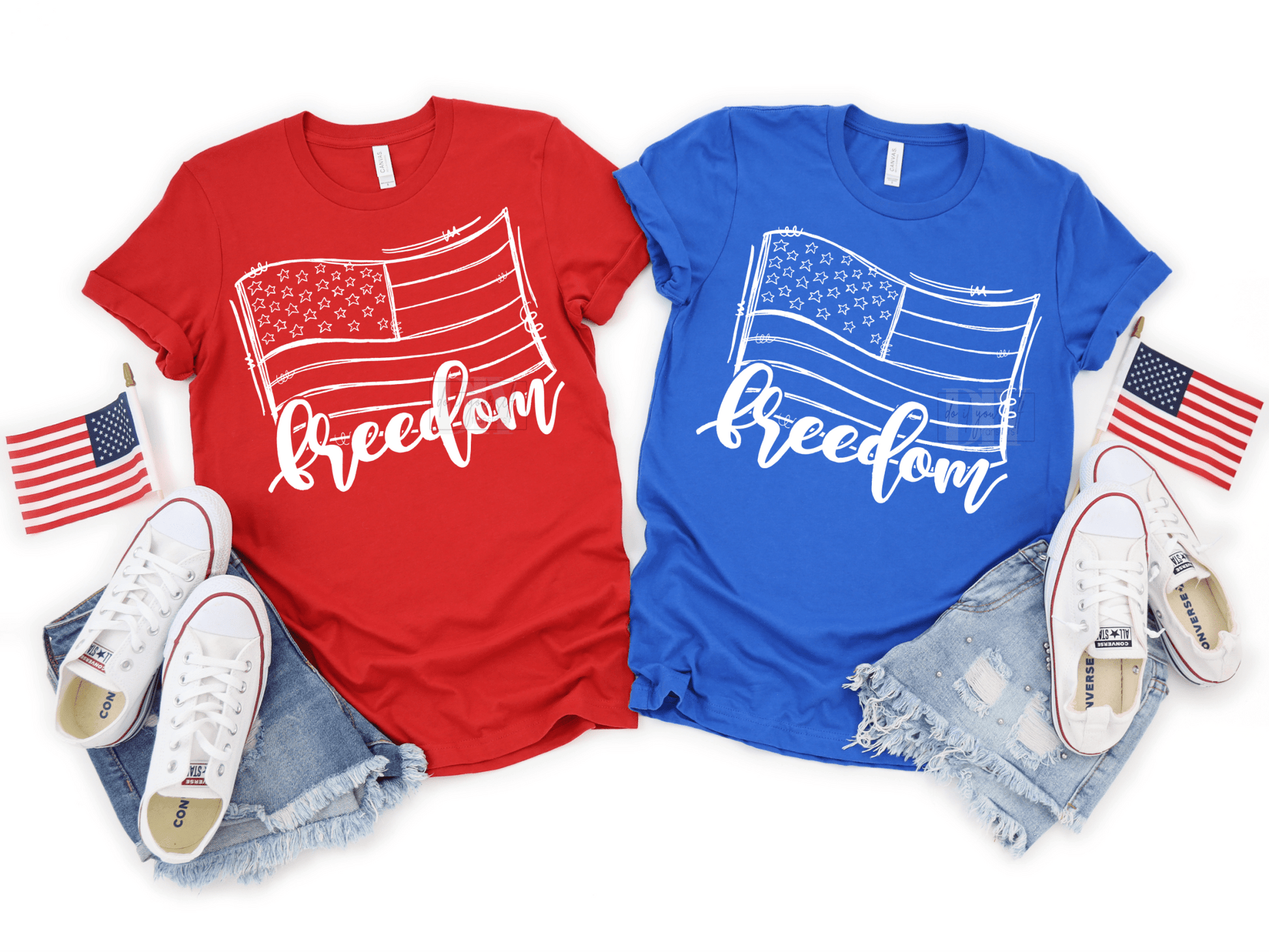 FREEDOM flag stars and stripes SINGLE COLOR WHITE size DTF TRANSFERPRINT TO ORDER - Do it yourself Transfers