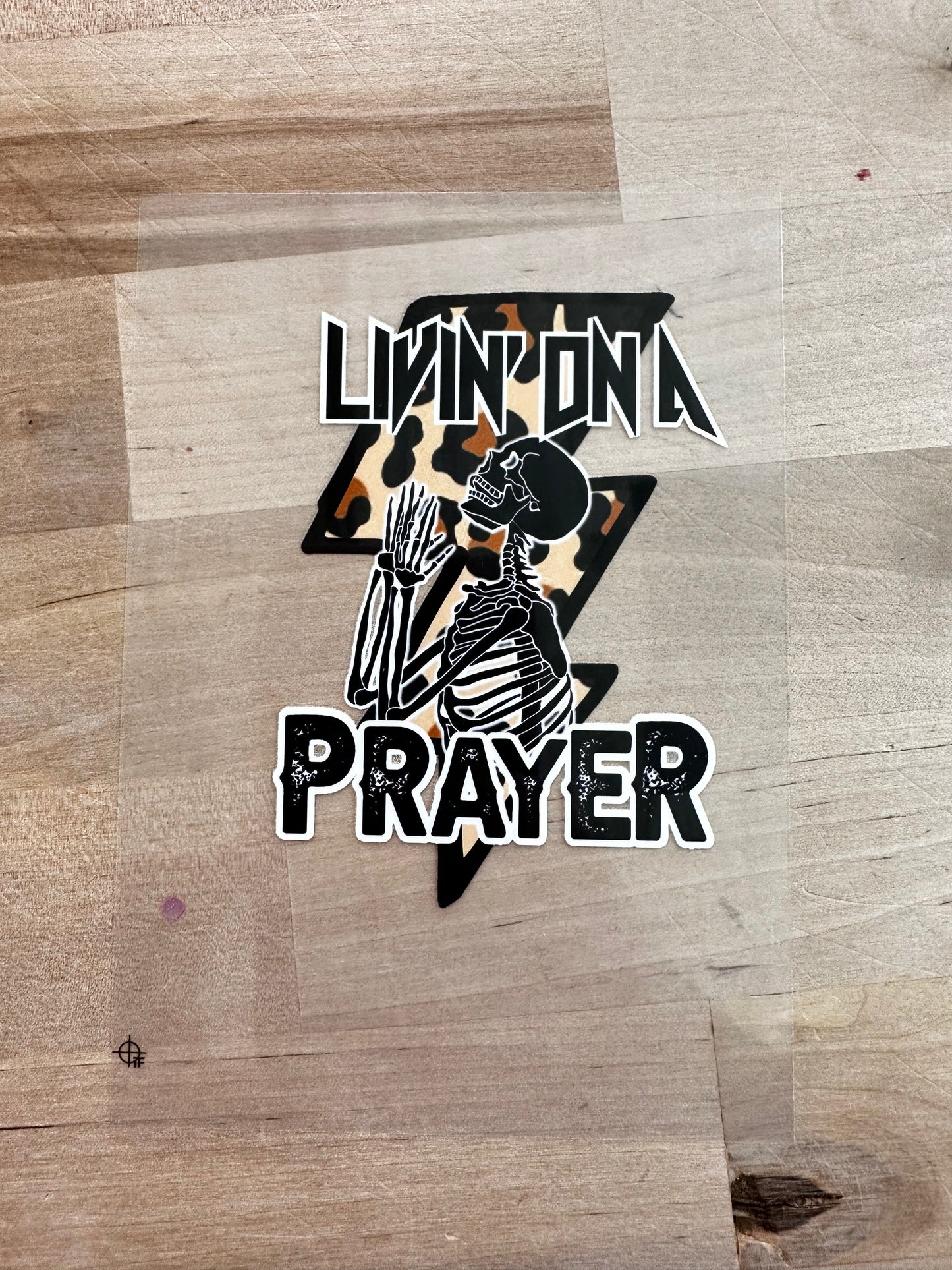 Living on a prayer skull size / DTF TRANSFERPRINT TO ORDER