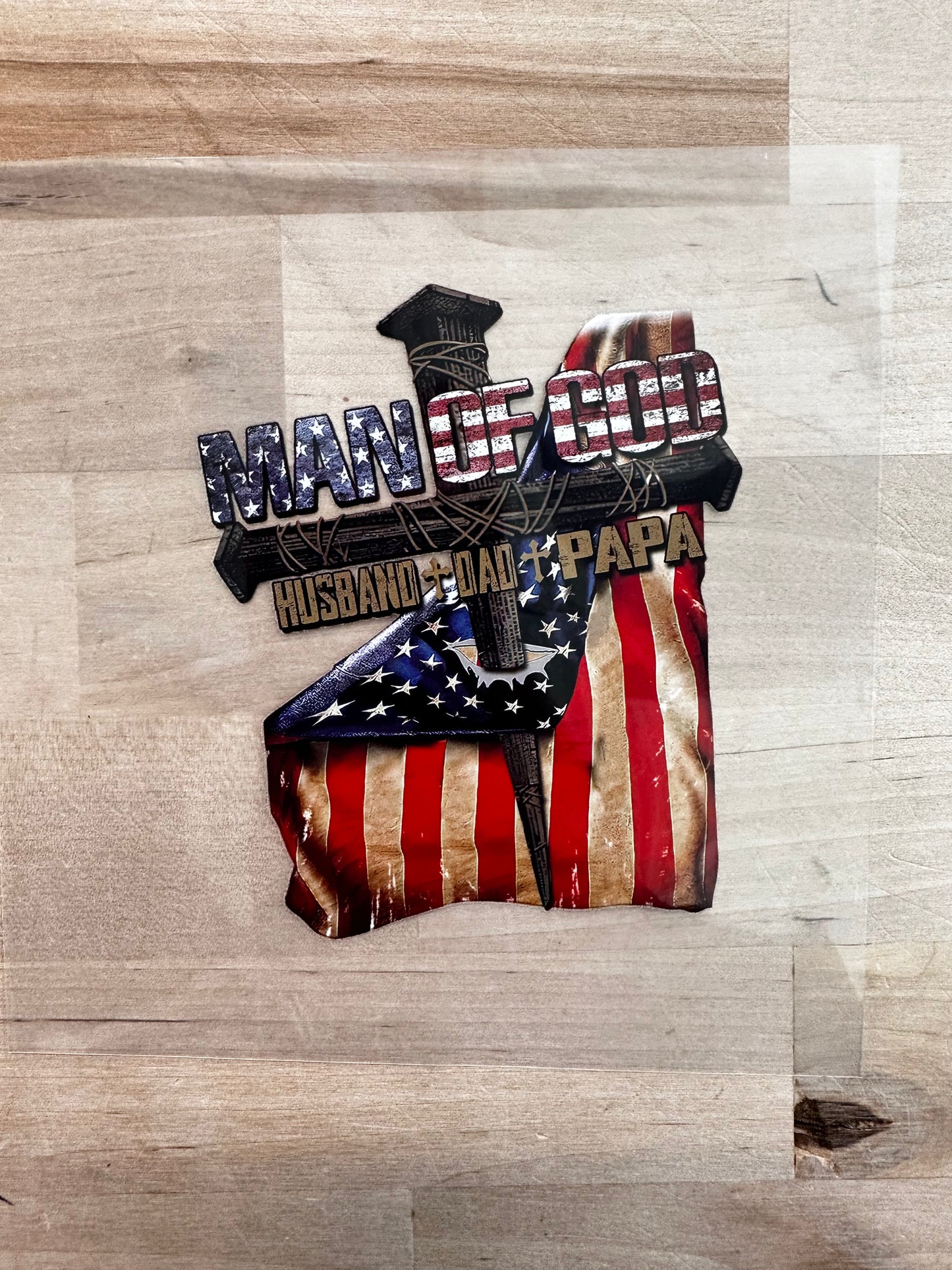 Man of God flag cross size / DTF TRANSFERPRINT TO ORDER