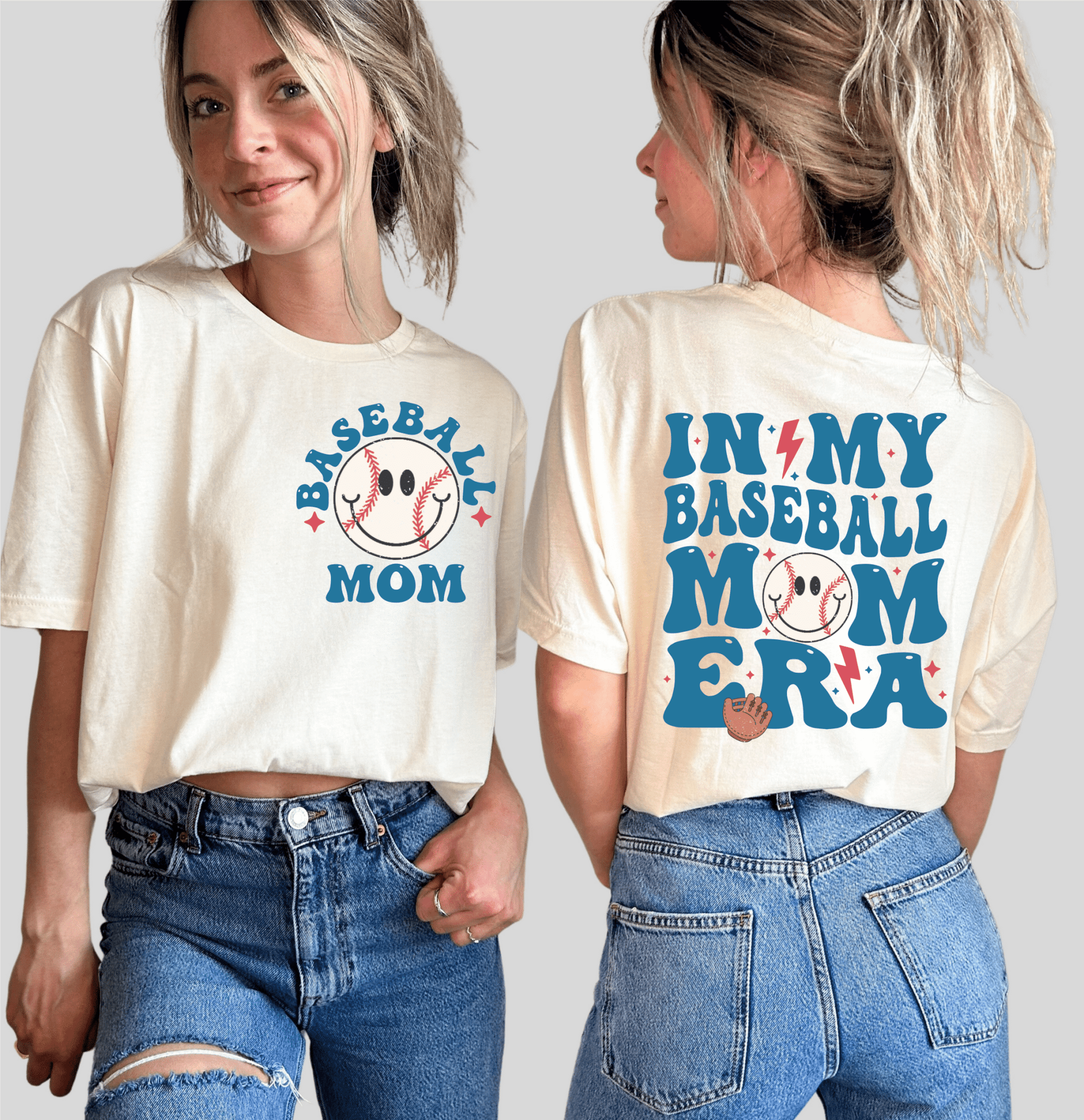 In my BASEBALL MOM era blue lettering DTF TRANSFER PRINT TO ORDER 695 - Do it yourself Transfers