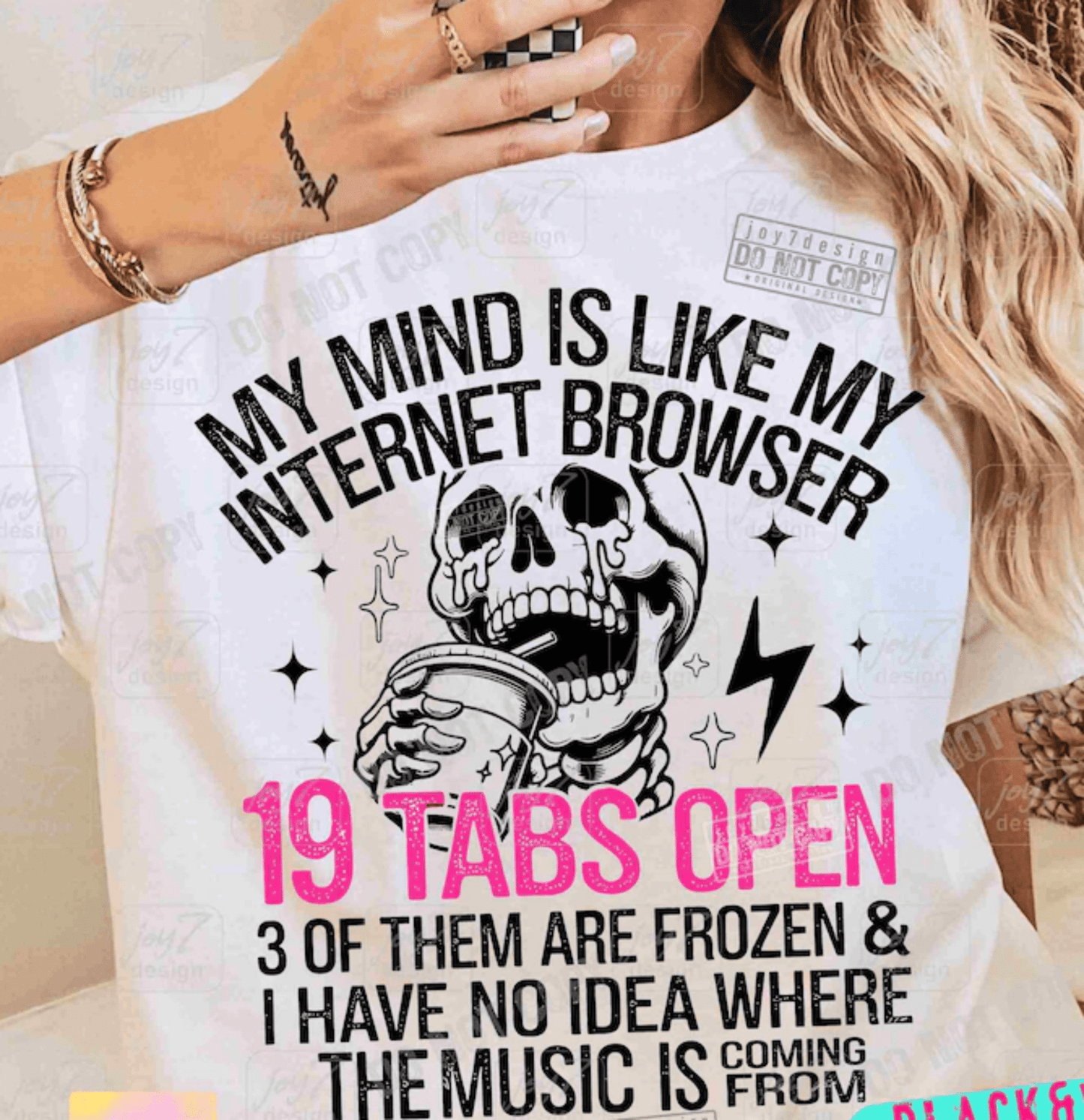My mind is like my internet browser 19 tabs open DTF size ADULT DTF TRANSFER PRINT TO ORDER - Do it yourself Transfers