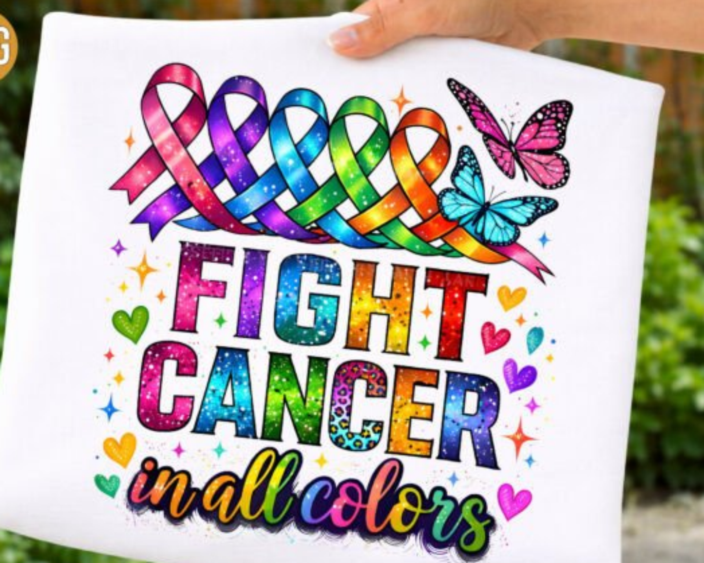 RTS FIGHT CANCER IN ALL COLORS DTF DIRECT TO FILM transfers ADULT 10X11.5 - Do it yourself Transfers