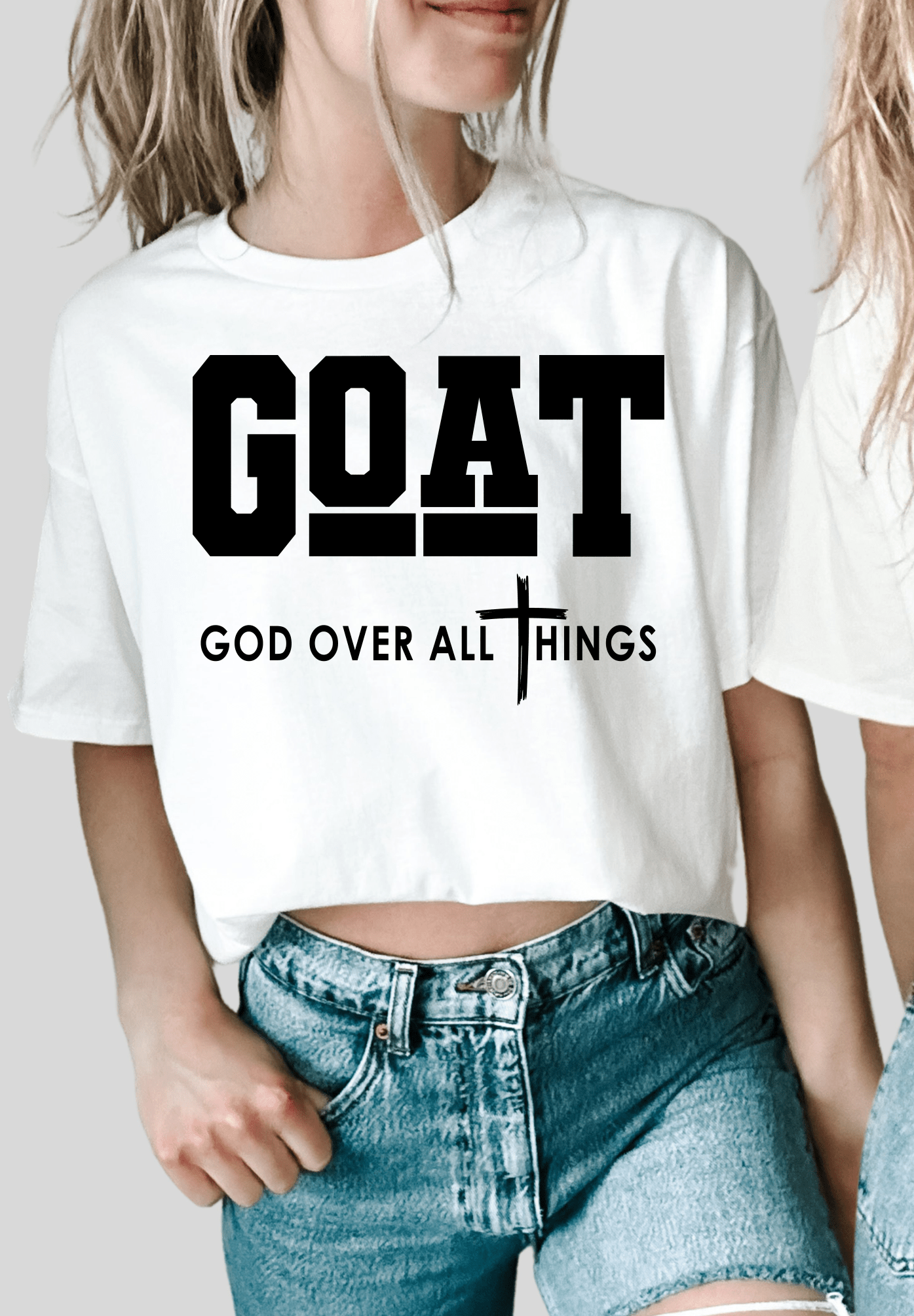 RTS GOAT God over all things cross SINGLE COLOR BLACK Screen Print transfers size ADULT 9X12 - Do it yourself Transfers