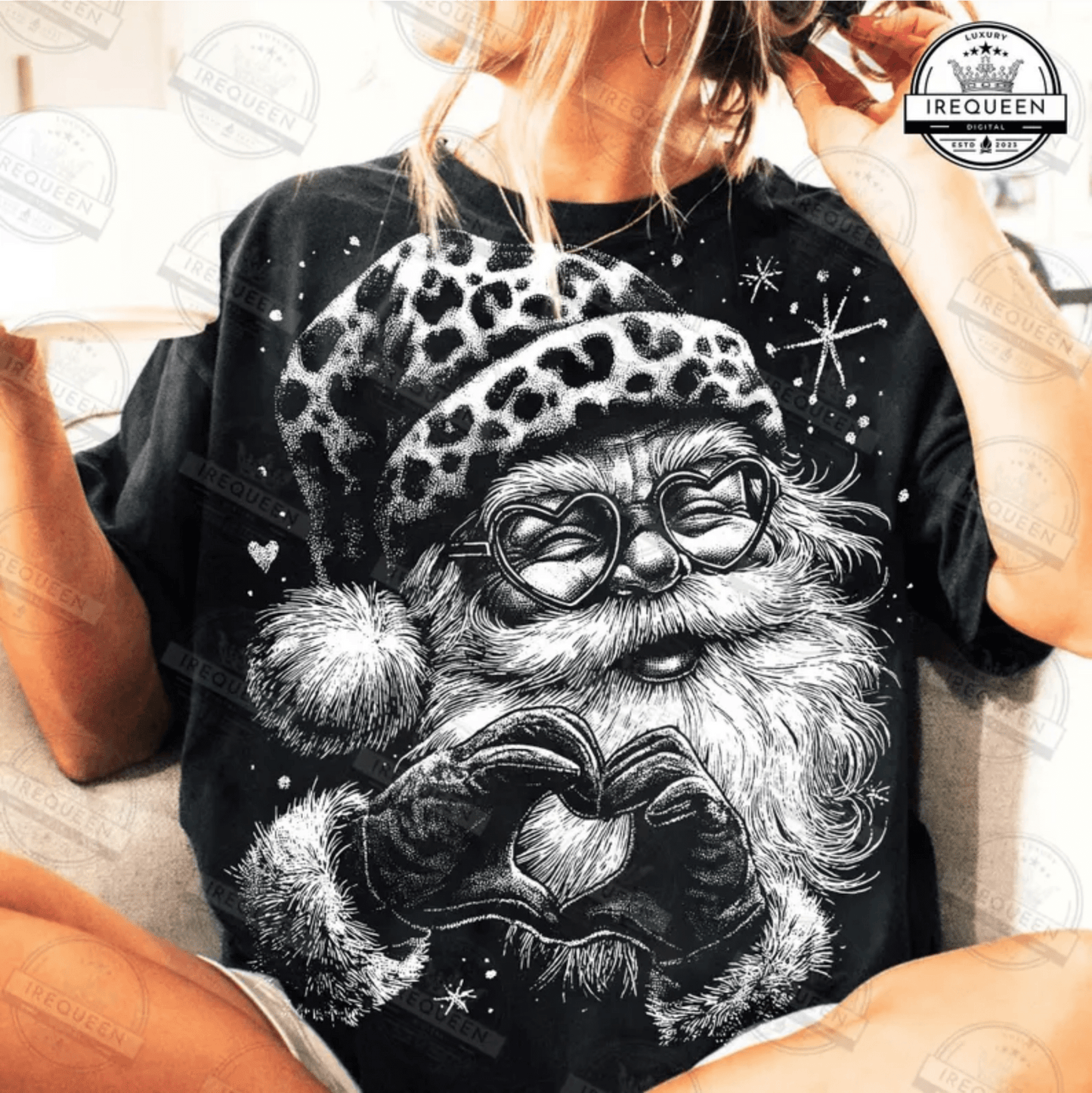 RTS SANTA LOVE SIGN CHRISTMAS DTF DIRECT TO FILM transfers ADULT 10X11.5 - Do it yourself Transfers