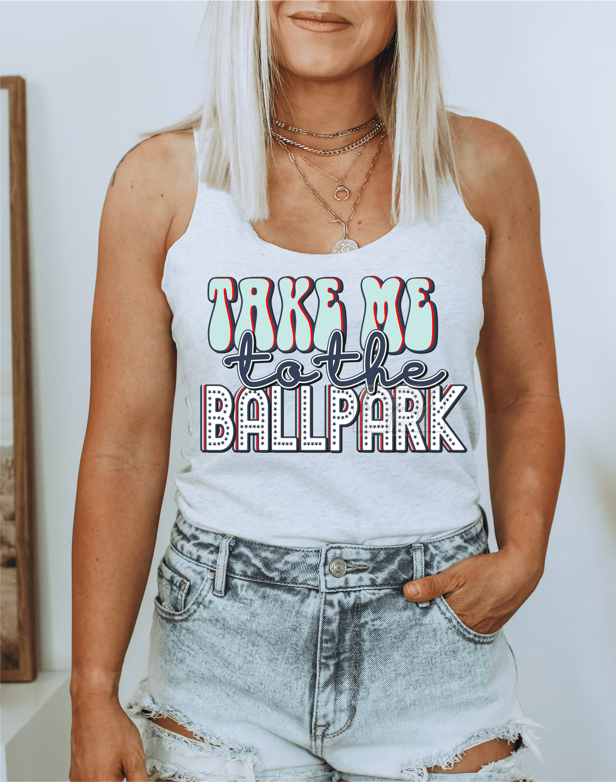 Take me to the Ballpark Softball Baseball Blue colors size ADULT 12x8 DTF TRANSFERPRINT TO ORDER - Do it yourself Transfers