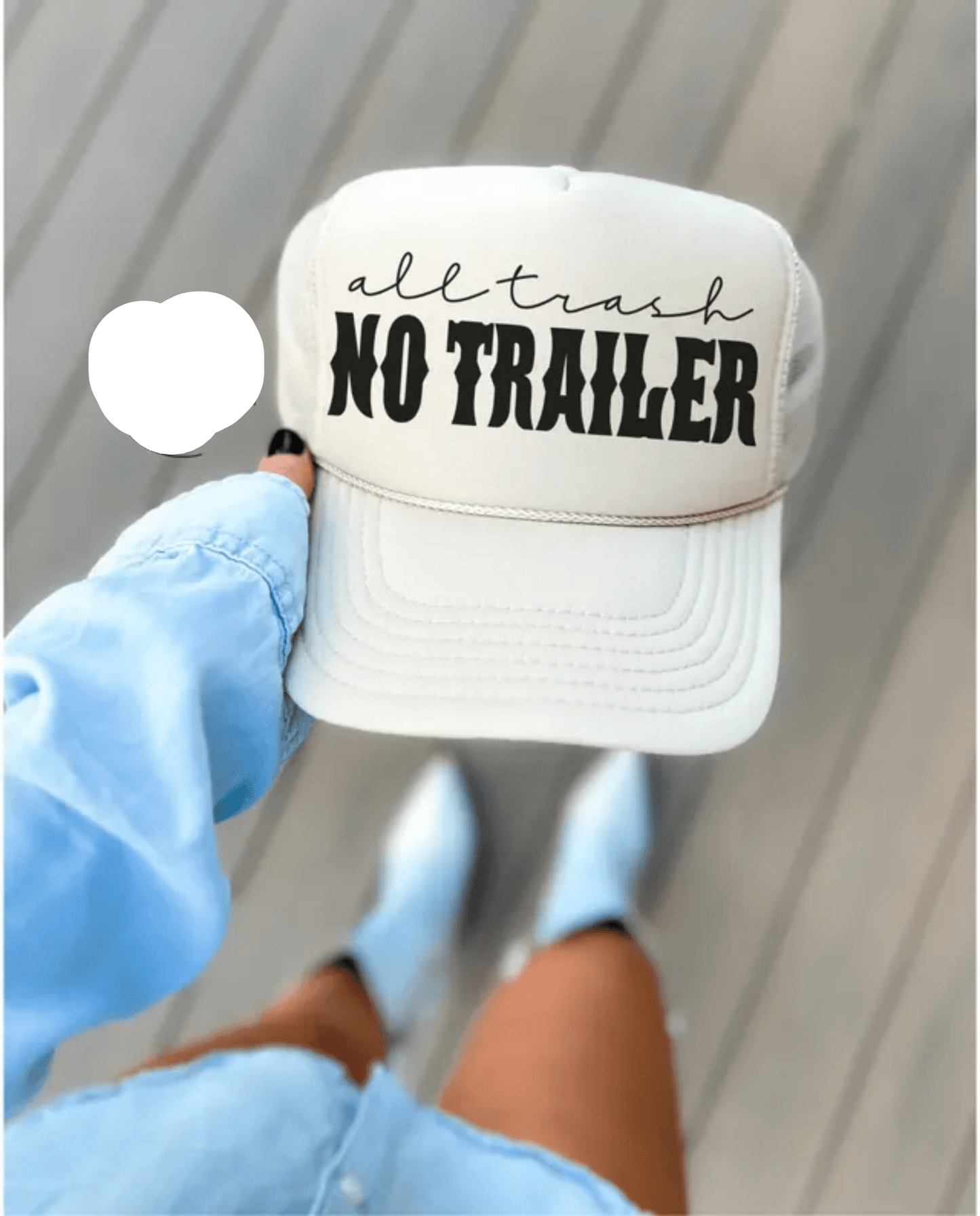 TRANSFER TUESDAY ALL TRASH NO TRAILER SINGLE COLOR BLACK DTF DIRECT TO FILM transfers HAT SIZE - Do it yourself Transfers