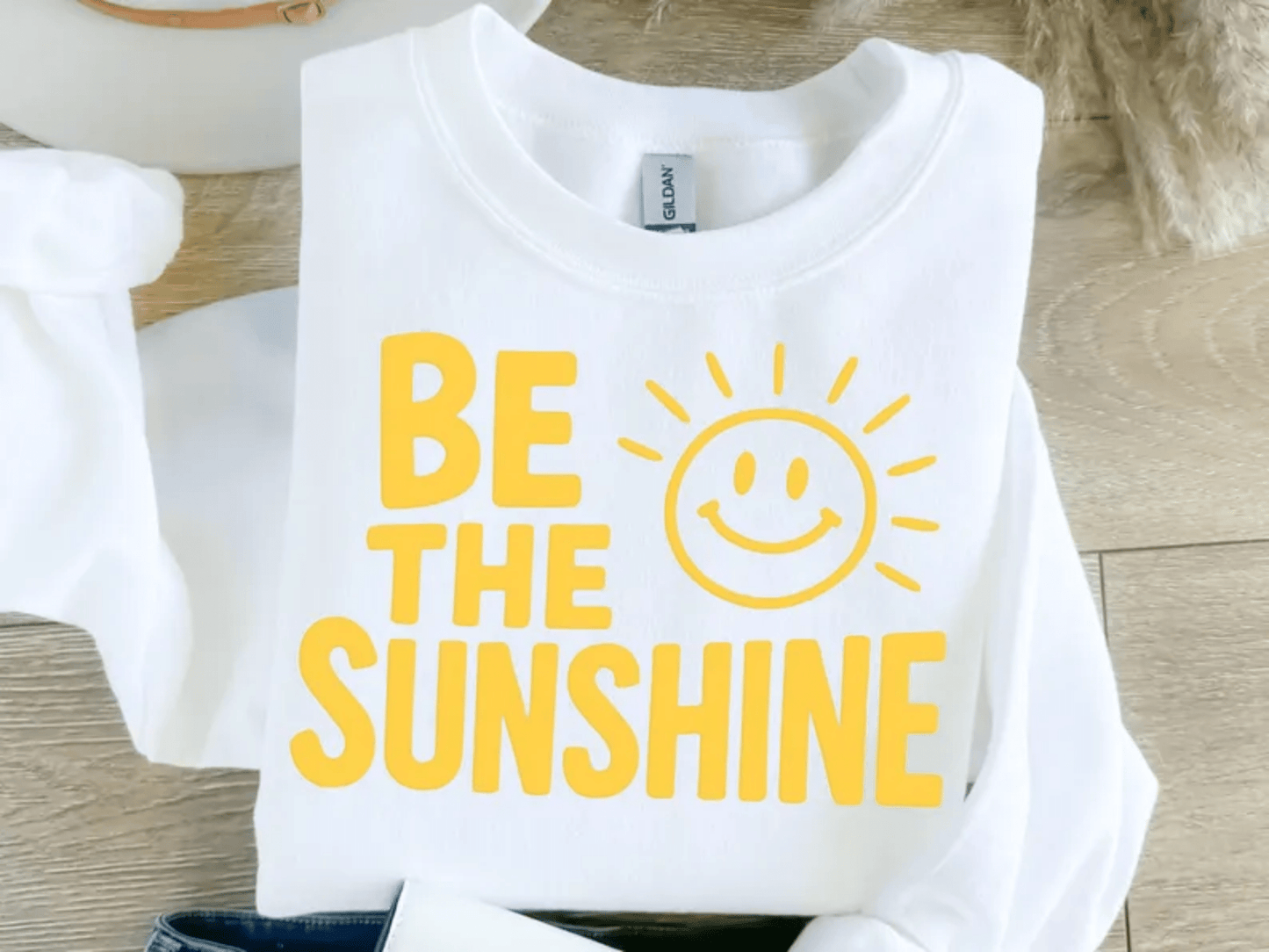 TRANSFER TUESDAY BE THE SUNSHINE SMILE FACE SINGLE COLOR YELLOW DTF DIRECT TO FILM transfers ADULT 10X12 - Do it yourself Transfers