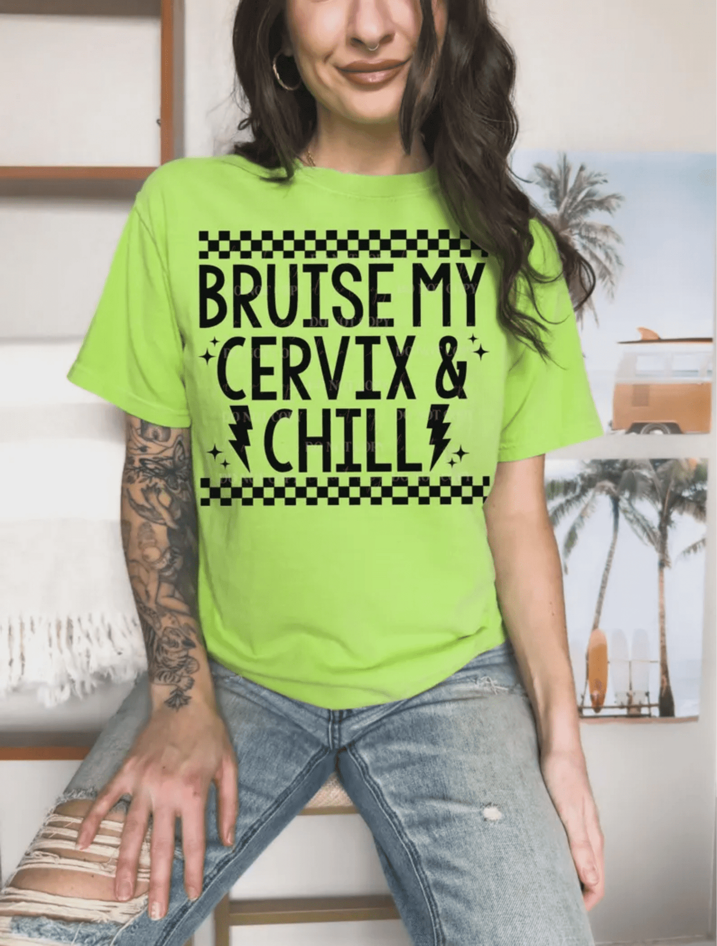 TRANSFER TUESDAY BRUISE MY CERVIX AND CHILL SINGLE COLOR BLACK DTF DIRECT TO FILM transfers ADULT 10X12 - Do it yourself Transfers