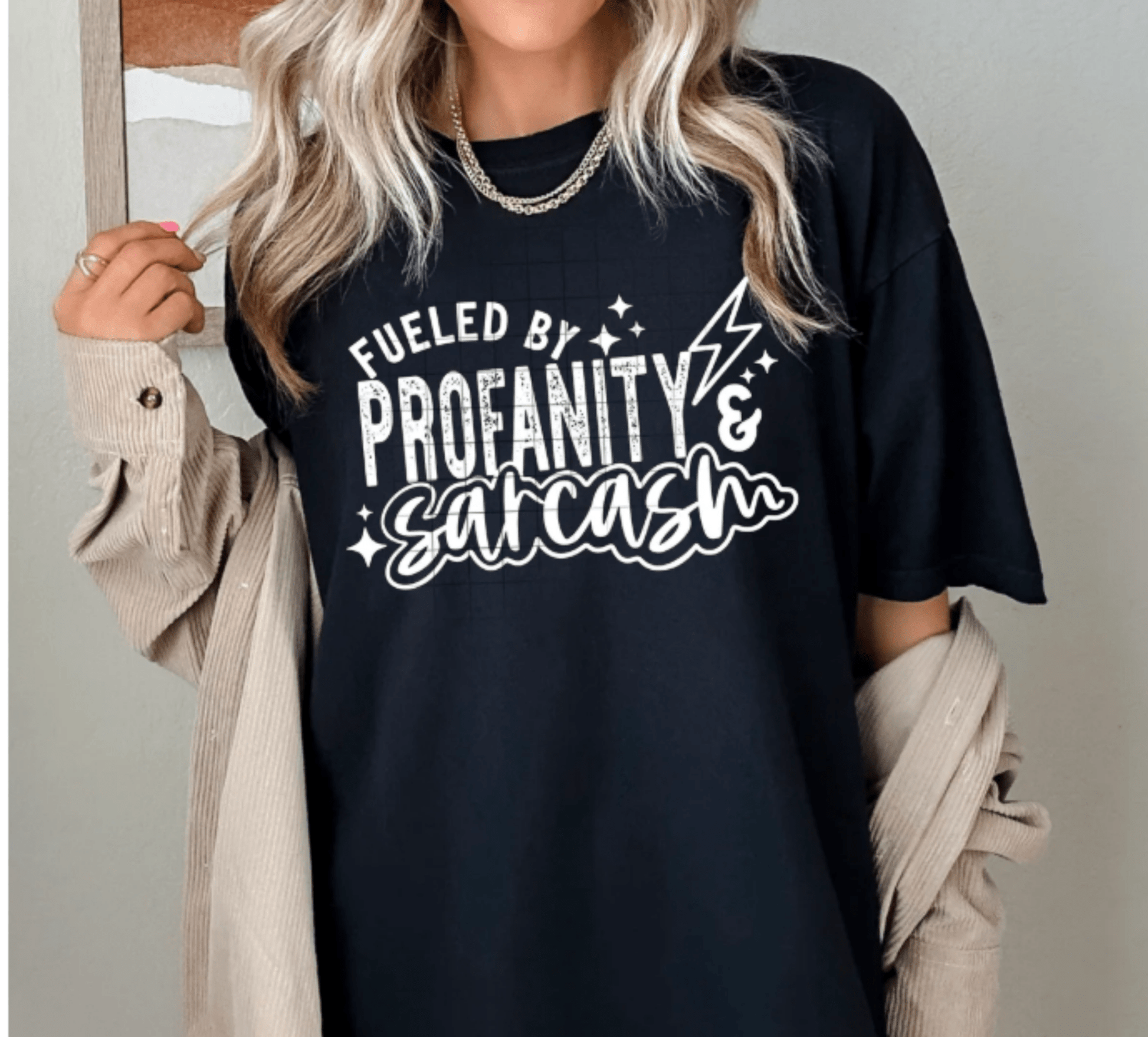 TRANSFER TUESDAY JULY 2ND FUELED BY PROFANITY SARCASM SINGLE COLOR WHITE Screen Print transfers size ADULT 9X12 - Do it yourself Transfers