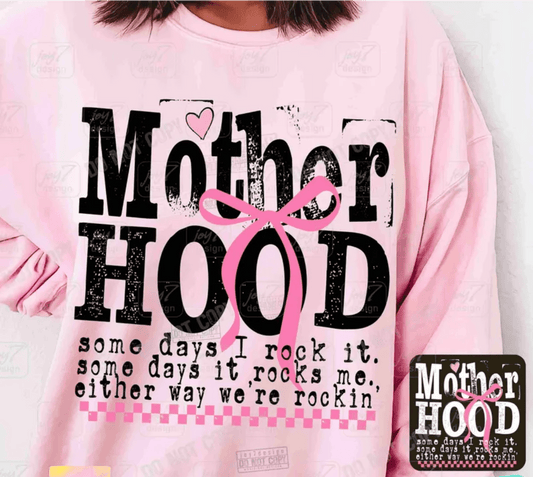 TRANSFER TUESDAY SHIPS FEB 25th Motherhood , Some Days I Rock IT, Mama PINK BOW DTF DIRECT TO FILM transfers size ADULT 10X12 - Do it yourself Transfers