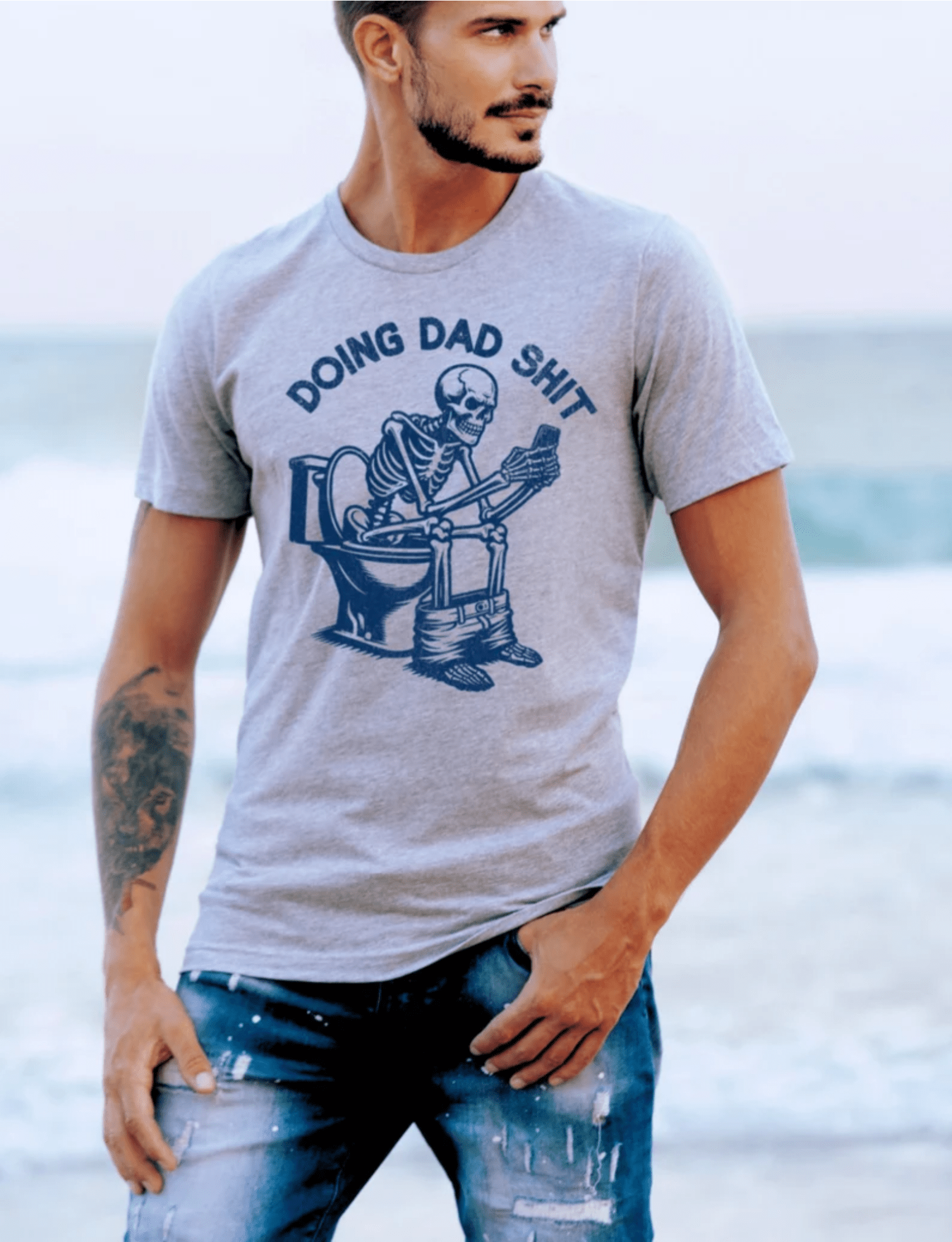 TRANSFER TUESDAY SHIPS MAR 5TH DOING DAD SHIT TOILET SKULL SINGLE COLOR BLUE CLEAR FILM Screen Print transfers size ADULT 10X12 - Do it yourself Transfers