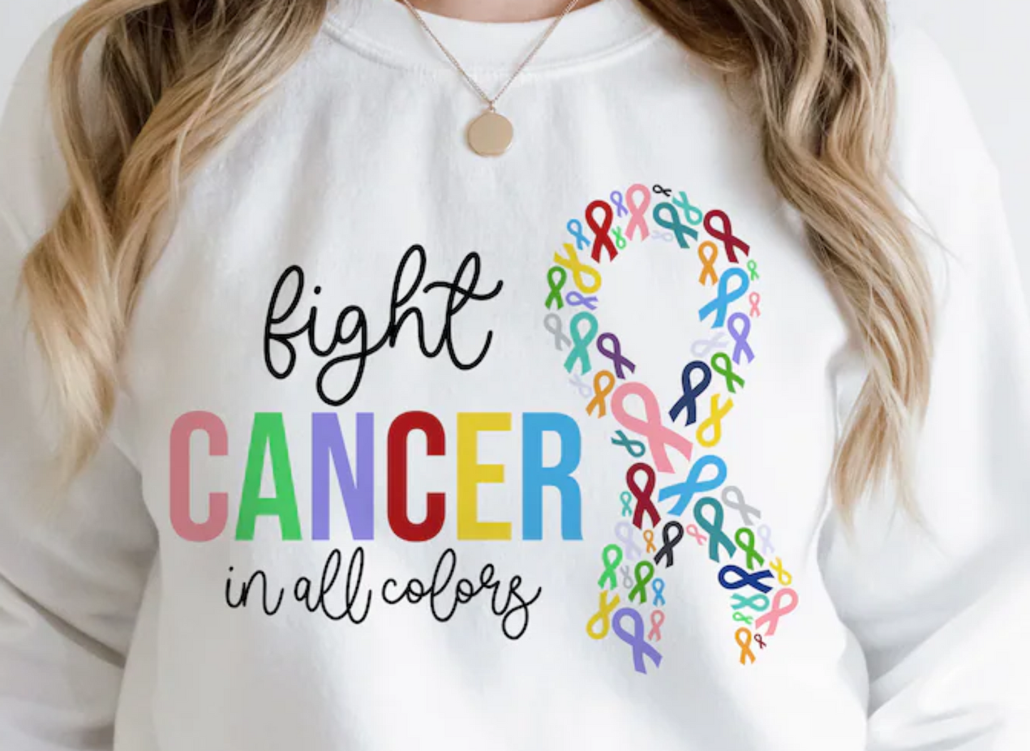 Fight Cancer in all colors ribbon DTF TRANSFER PRINT TO ORDER 647