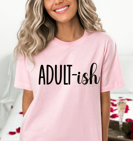 Adult - ish SINGLE COLOR BLACK size ADULT 6x11.8 DTF TRANSFERPRINT TO ORDER - Do it yourself Transfers