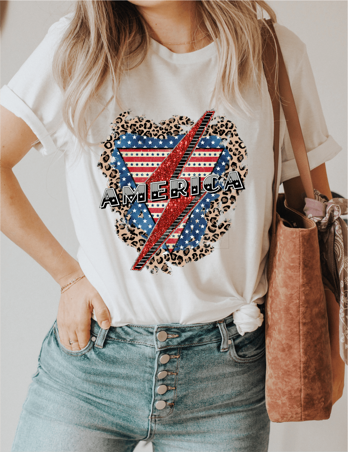 America Lighting bult vintage RED WHITE BLUE stars leopard size DTF TRANSFERPRINT TO ORDER - Do it yourself Transfers