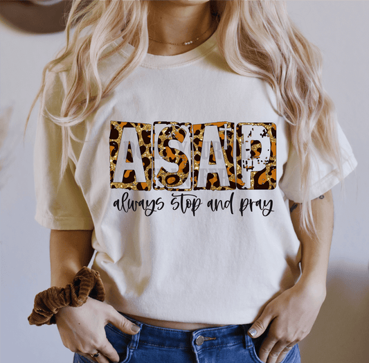 ASAP Always stop and pray leopard cross size ADULT 7.5x12 DTF TRANSFERPRINT TO ORDER - Do it yourself Transfers