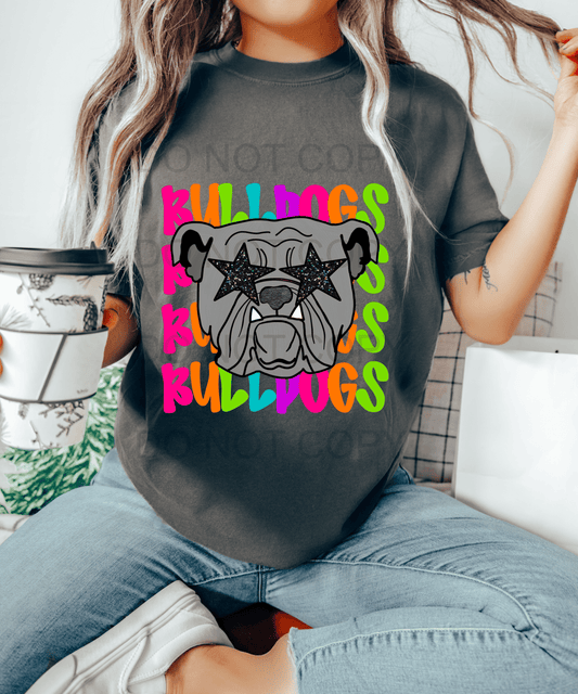 BULLDOGS stars multi color DTF size ADULT DTF TRANSFER PRINT TO ORDER - Do it yourself Transfers