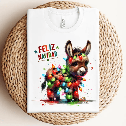 Feliz Navidad Tuki Tuki Donkey DTF size ADULT DTF TRANSFER PRINT TO ORDER - Do it yourself Transfers