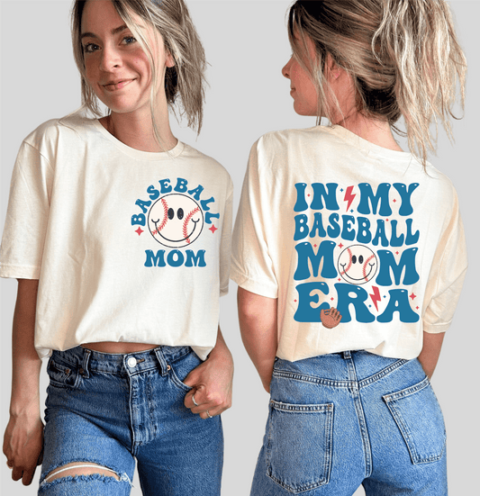 In my BASEBALL MOM era blue lettering DTF TRANSFER PRINT TO ORDER 695 - Do it yourself Transfers