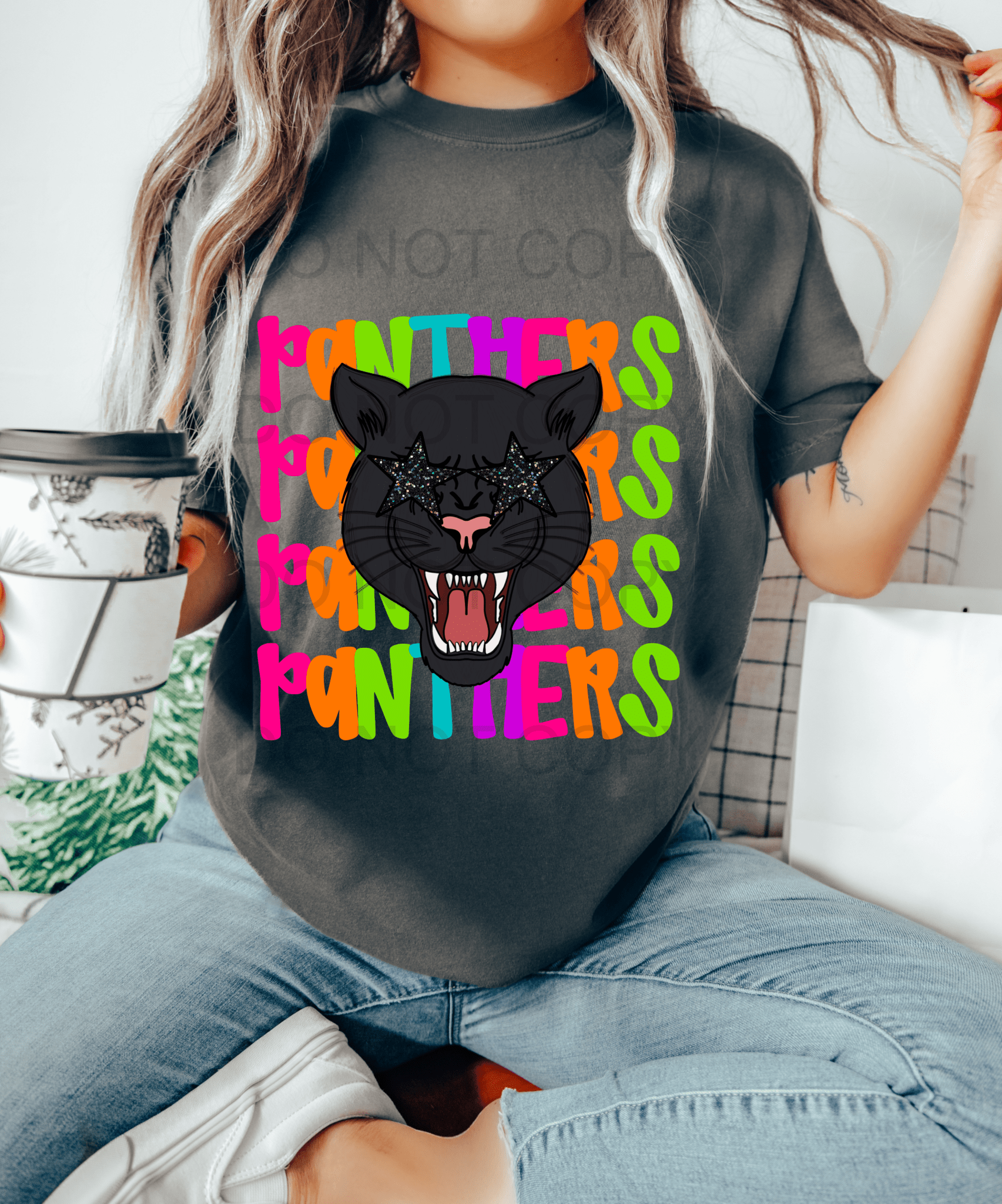 PANTHERS stars multi color DTF size ADULT DTF TRANSFER PRINT TO ORDER - Do it yourself Transfers