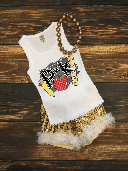 pre k Apple pencil frame school DTF TRANSFERSPRINT TO ORDER - Do it yourself Transfers