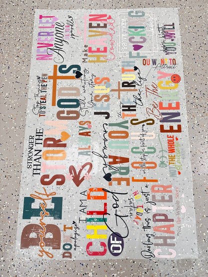 PRE - MADE GANG SHEET Motivational quotes front & sleeve designs DTF DIRECT TO FILM transfers size 30x50 - Do it yourself Transfers