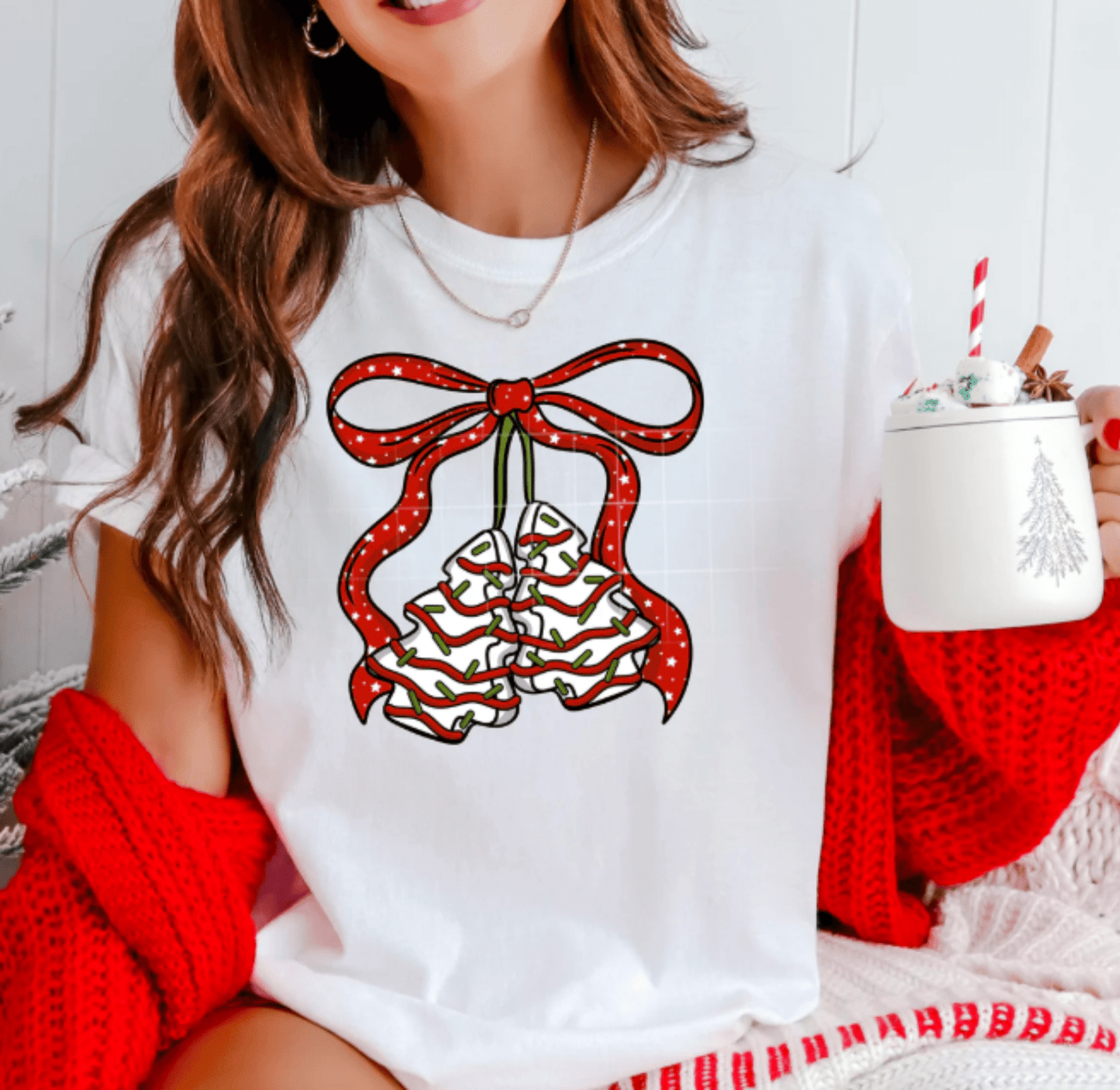 RTS CAKE CHERRIES BOW CHRISTMAS DTF DIRECT TO FILM transfers ADULT 10X12 - Do it yourself Transfers