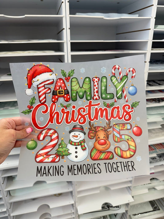 RTS FAMILY CHRISMTAS 2025 MAKING MEMORIES TOGETHER DTF DIRECT TO FILM transfers ADULT 10X11 - Do it yourself Transfers