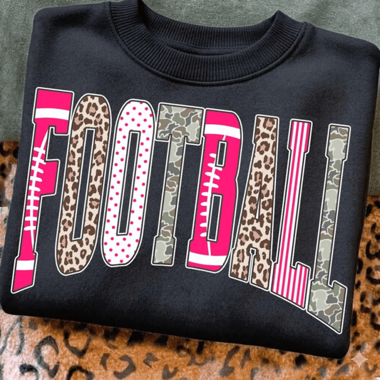 RTS FOOTBALL LEOPARD POLKA DOT PINK DTF DIRECT TO FILM transfers ADULT 10X11. - Do it yourself Transfers
