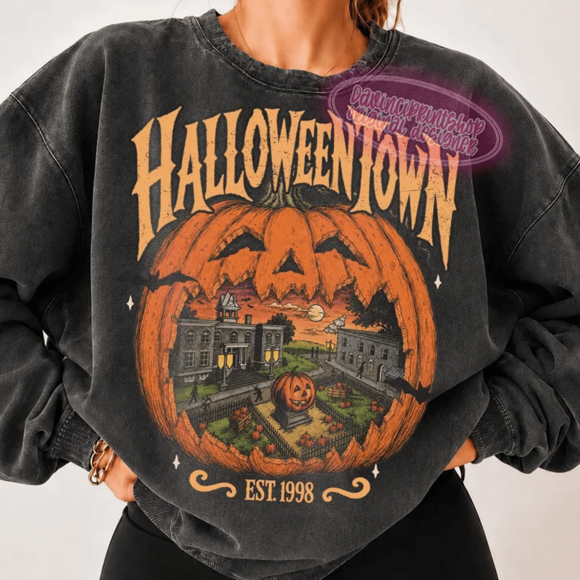 RTS HALLOWEEN TOWN EST 1998 DTF DIRECT TO FILM transfers ADULT 10X11.5 - Do it yourself Transfers