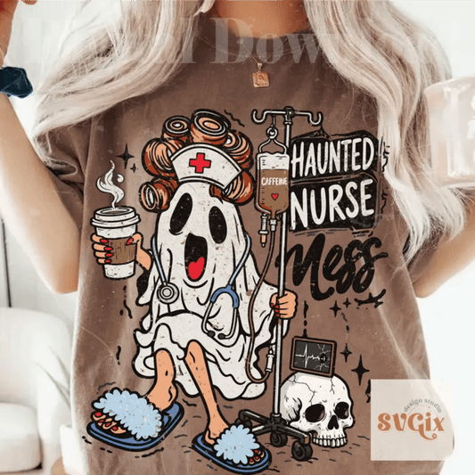 RTS HAUNTED NURSE MESS DTF DIRECT TO FILM transfers ADULT 10X11.5 - Do it yourself Transfers