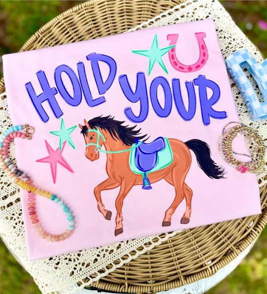 RTS HOLD YOUR HORSES DTF DIRECT TO FILM transfers ADULT 10X11.5 - Do it yourself Transfers