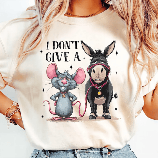 RTS I DON'T GIVE A RATS DONKEY DTF DIRECT TO FILM transfers ADULT 10X11.5 - Do it yourself Transfers