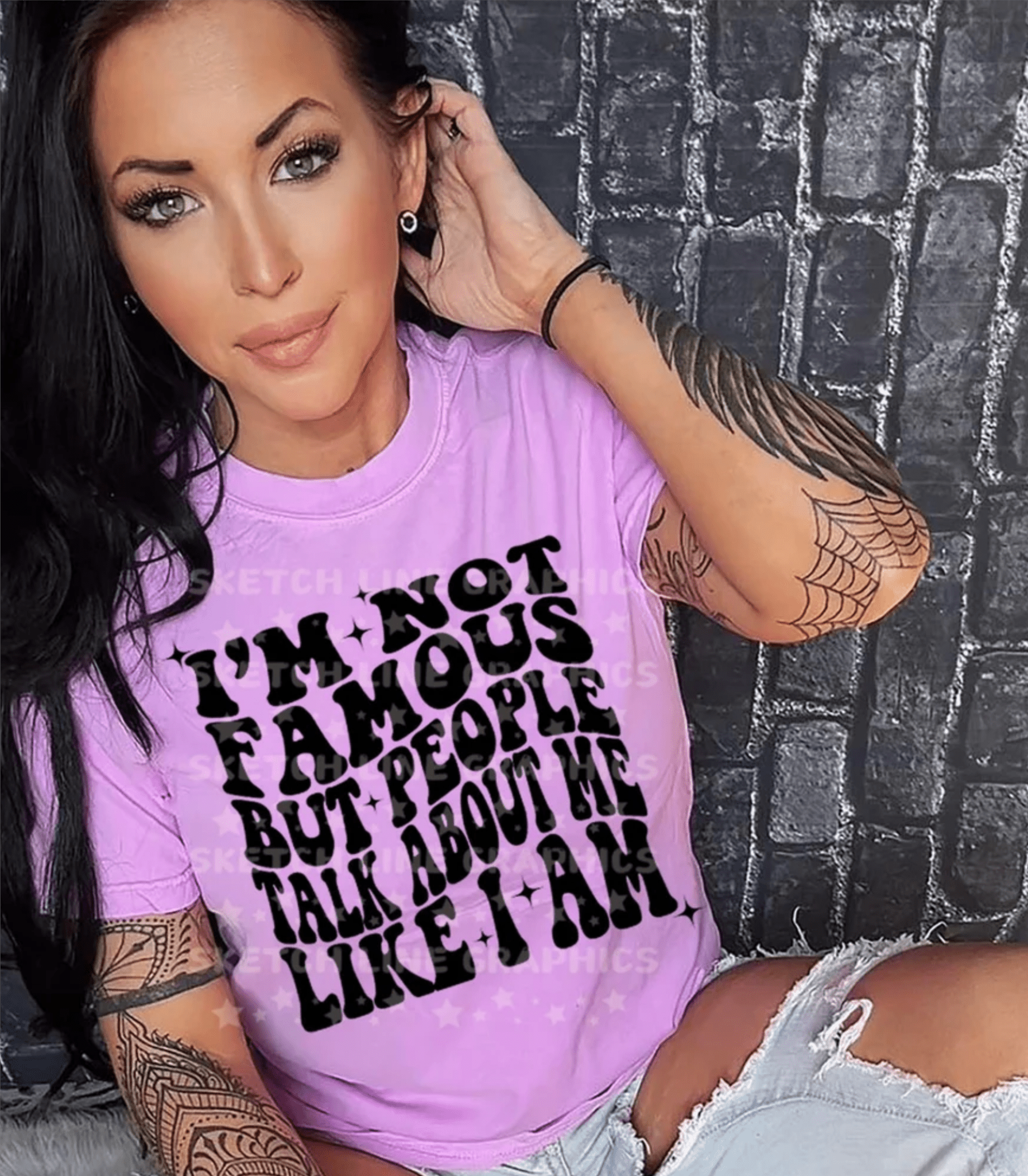 RTS I'm not famous but people talk about me like I am SINGLE COLOR BLACK Screen Print transfers size ADULT 11X12 - Do it yourself Transfers