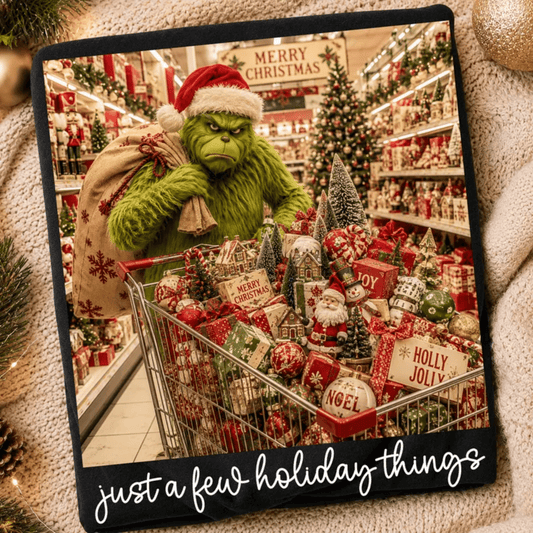 RTS JUST A FEW HOLIDAY THINGS GRINCH DTF DIRECT TO FILM transfers ADULT 10X11.5 - Do it yourself Transfers