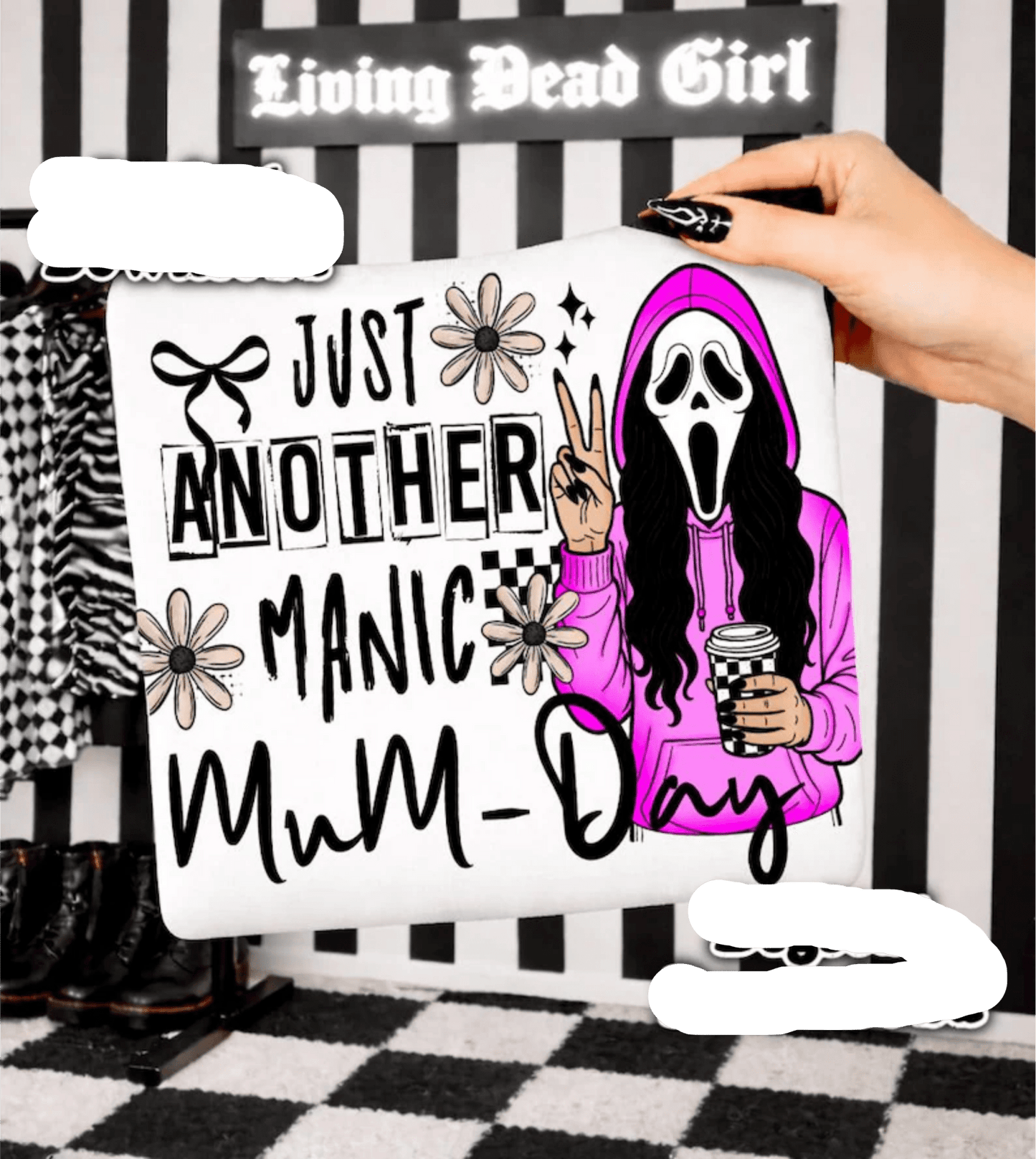 RTS JUST ANOTHER MANIC MONDAY SCREAM HALLOWEEN DTF DIRECT TO FILM transfers ADULT 10X11.5 - Do it yourself Transfers