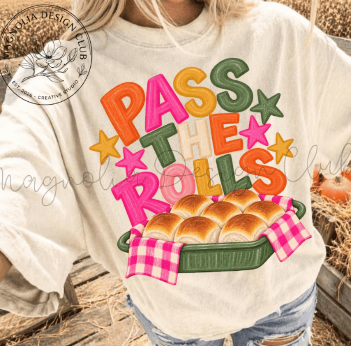 RTS PASS THE ROLLS THANKSGIVING DTF DIRECT TO FILM transfers ADULT 10.5X11.5 - Do it yourself Transfers