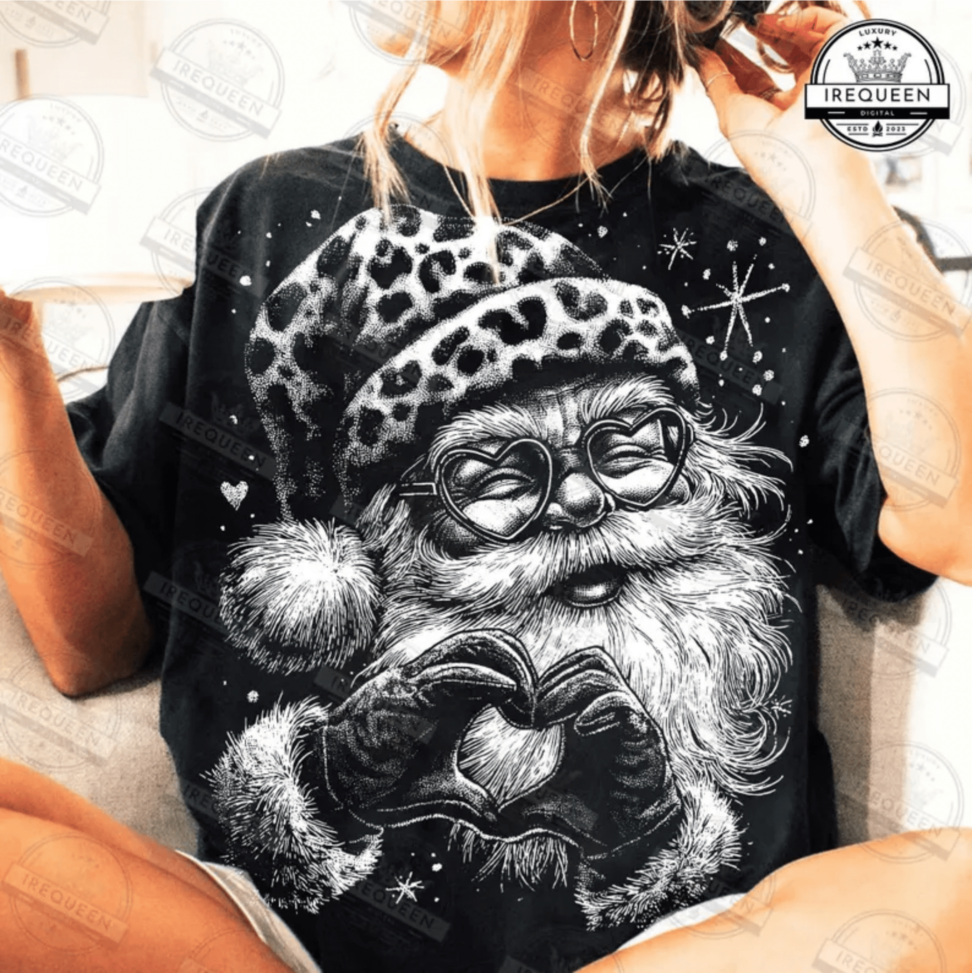 RTS SANTA LOVE SIGN CHRISTMAS DTF DIRECT TO FILM transfers ADULT 10X11.5 - Do it yourself Transfers