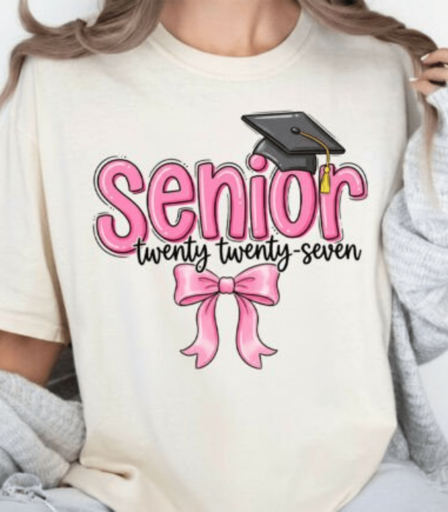 RTS SENIOR 2027 BOW PINK DTF DIRECT TO FILM transfers ADULT 10X11.5 - Do it yourself Transfers