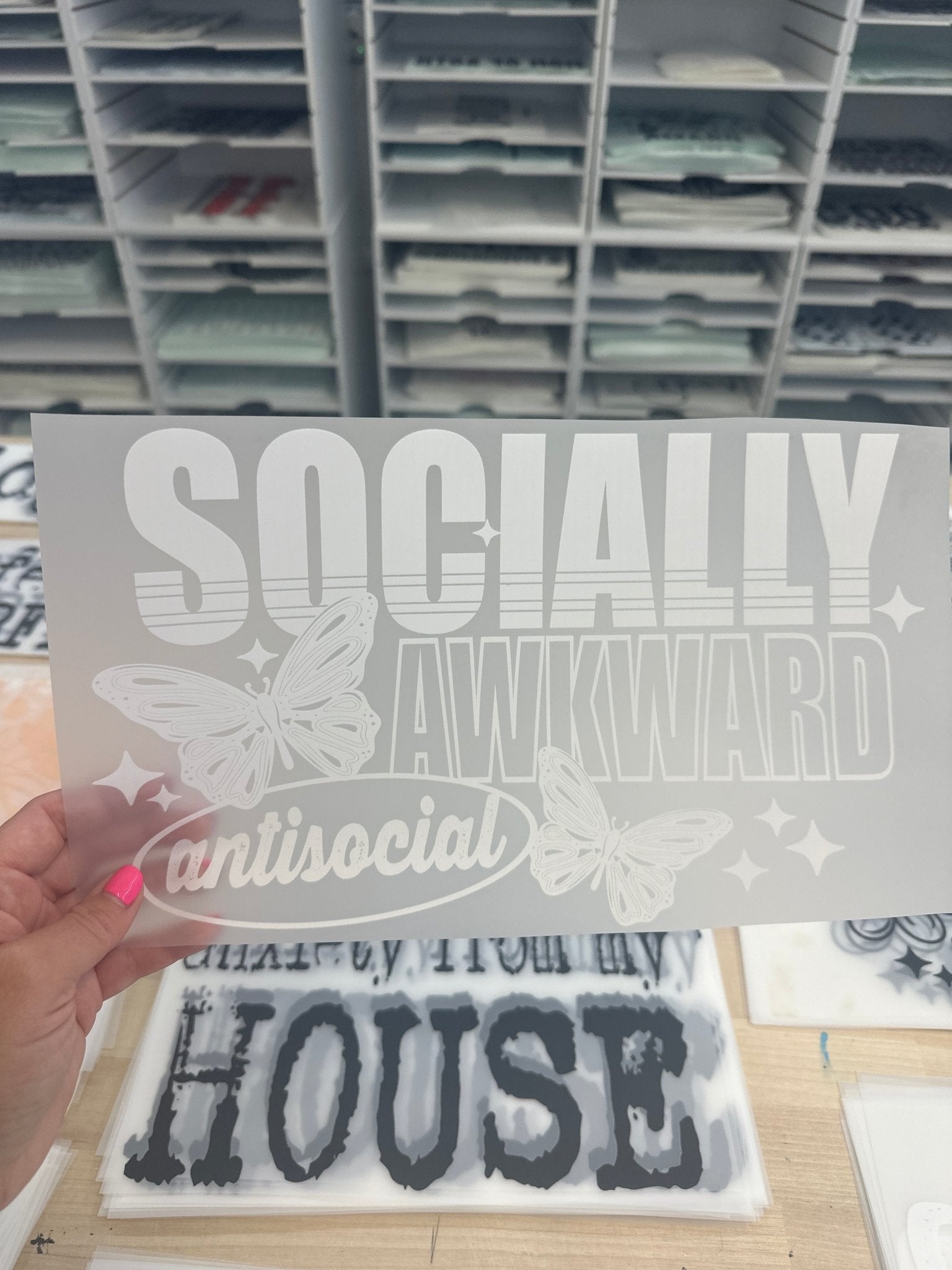 RTS SOCIALLY AWKWARD ANTISOCIAL SINGLE COLOR WHITE DTF DIRECT TO FILM transfers ADULT 9X12 - Do it yourself Transfers