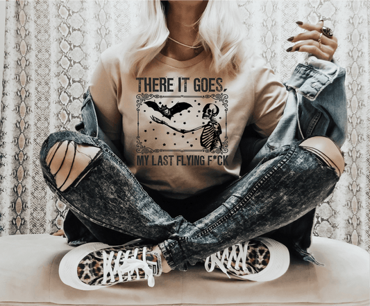 RTS There it goes my last flying f bats skulls SINGLE COLOR BLACK Screen Print transfers size ADULT 10X12 - Do it yourself Transfers