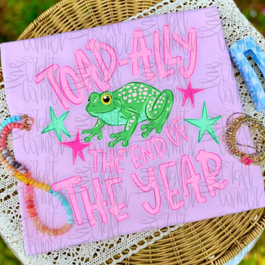 RTS TOAD ALLY THE END OF THE YEAR FROG SCHOOL DTF DIRECT TO FILM transfers ADULT 10X11.5 - Do it yourself Transfers