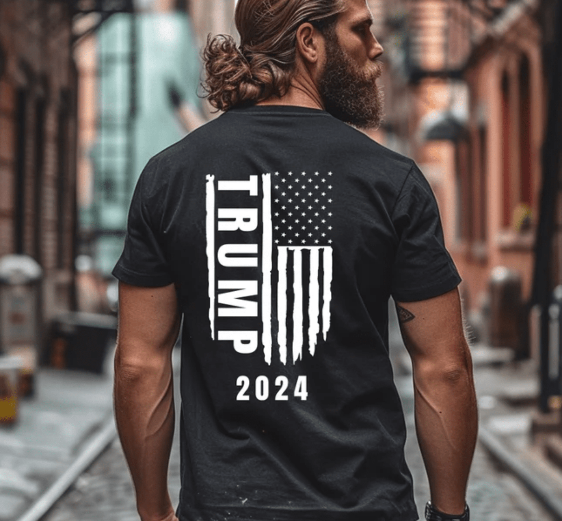 RTS TRUMP 2024 FLAG SINGLE COLOR WHITE Screen Print transfers size ADULT 10X12 - Do it yourself Transfers