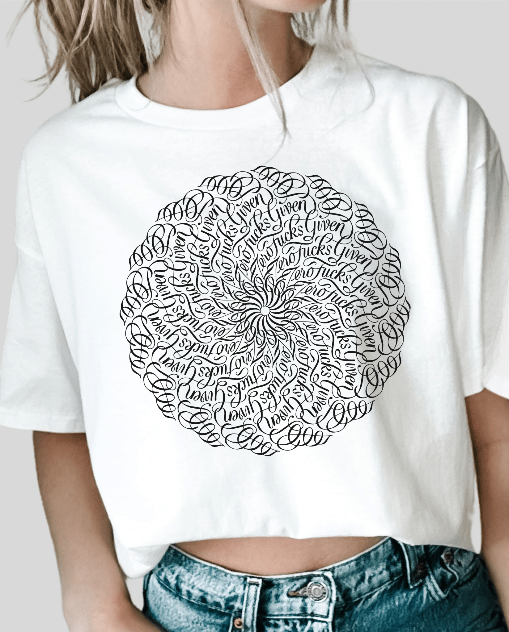 RTS ZERO FU KS GIVEN circle SINGLE COLOR BLACK Screen Print transfers size ADULT 10X12 - Do it yourself Transfers