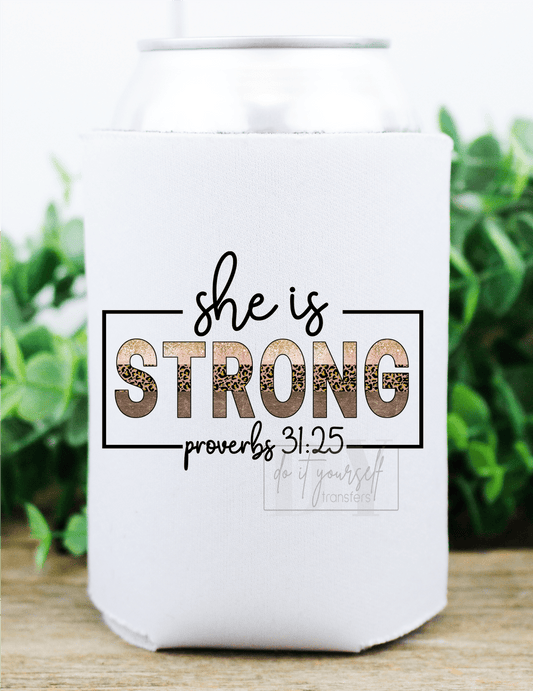 She is STRONG Proverbs 31:25 frame size DTF TRANSFERPRINT TO ORDER - Do it yourself Transfers